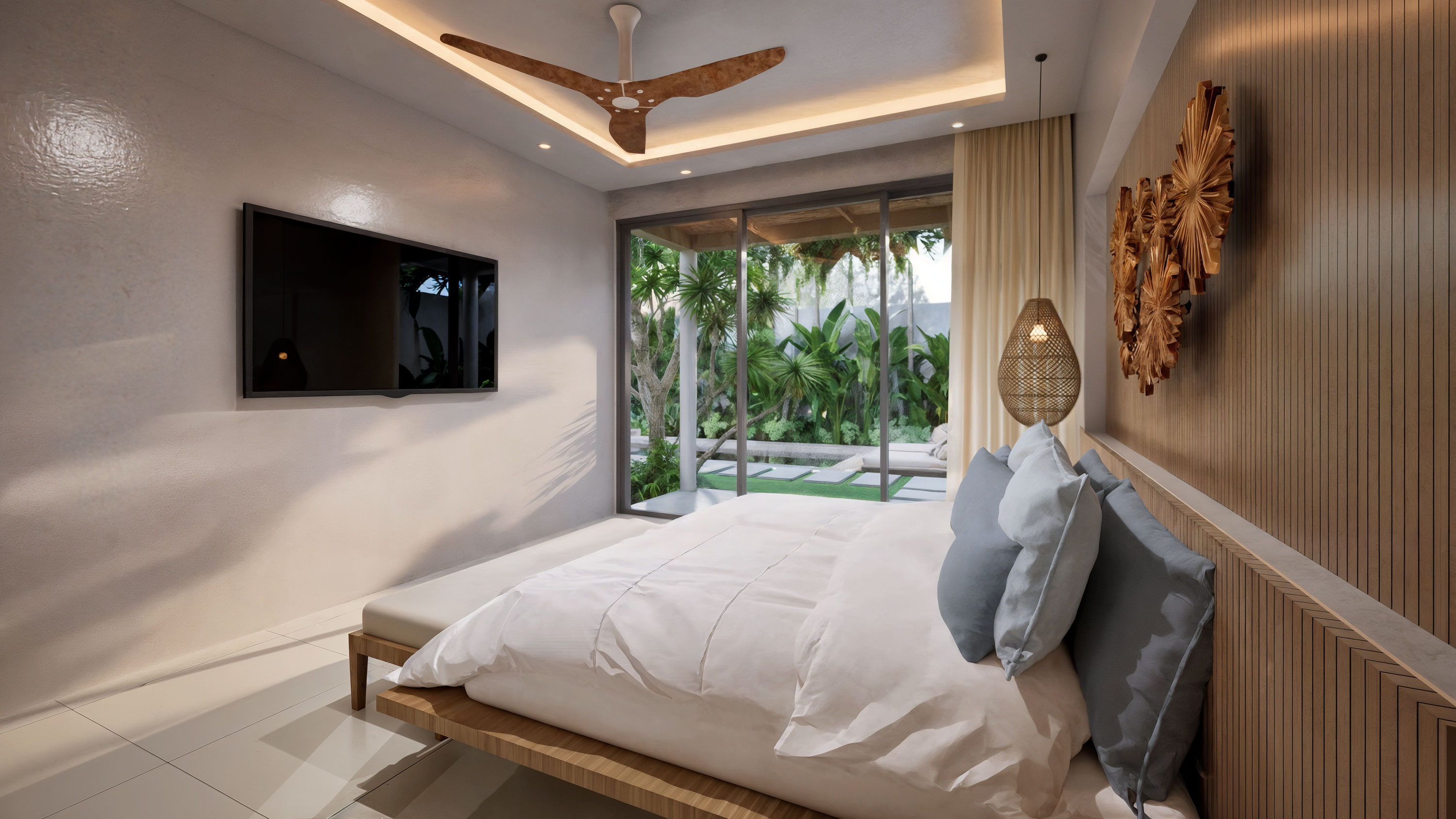 Guest bedroom with garden view